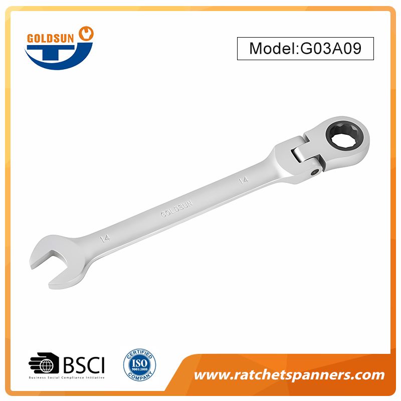 Llave de trinquete de cabeza flexible de 14 mm